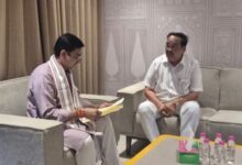 Mahanadi Water Dispute: Union Minister of State Tokhan Sahu meets Jal Shakti Minister C.R. Patil.