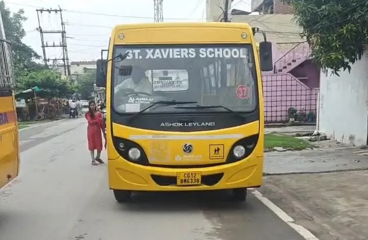 Elderly man dies after being hit by a school bus in Korba; family stages road blockade; driver accused of driving under the influence.