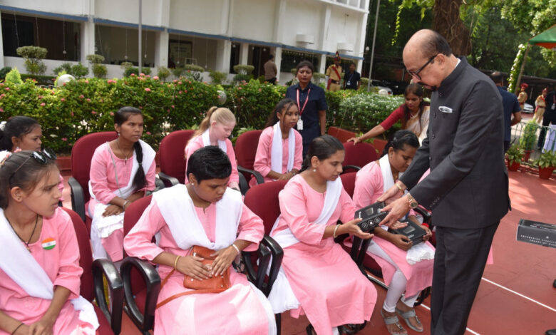 Governor Ramen Deka presented smart sticks to visually impaired female students, taking a step towards self-reliance.