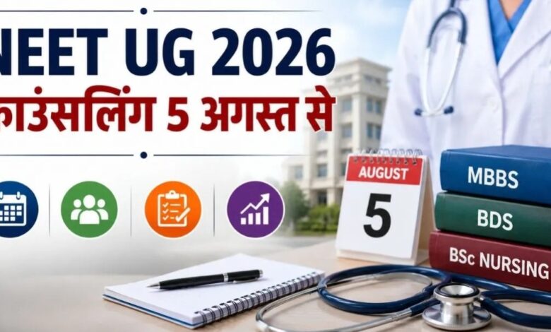 NEET UG Counselling 2026: Registration begins on August 5.