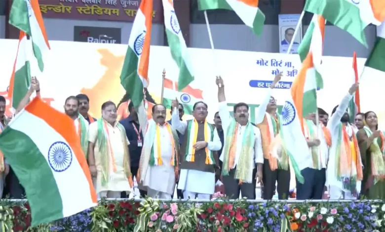 Raipur steeped in the spirit of patriotism; CM Sai and Arun Sao lead 'Tiranga Yatra'