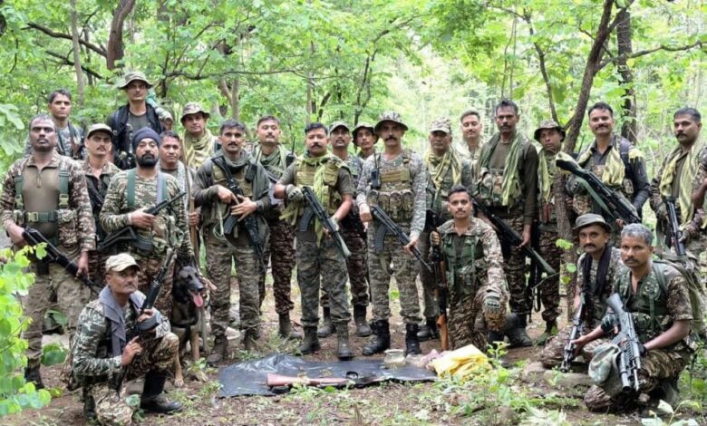 Major operation by security forces in Sukma; Naxal arms dump recovered from the forest.
