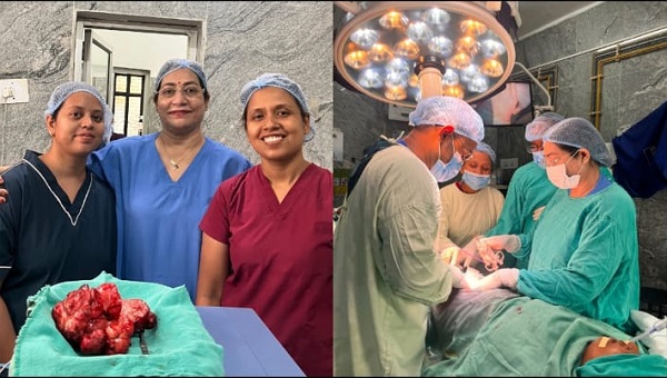 1 kg cancerous tumor removed from 78-year-old woman's ovary; high-risk surgery successful at SIMS.