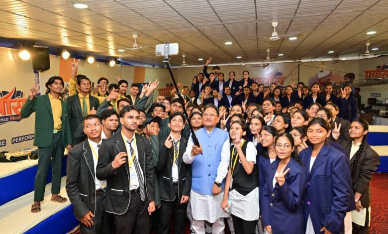 CM Vishnu Deo Sai interacts with successful NEET students; urges them to serve society and the nation by becoming compassionate doctors.