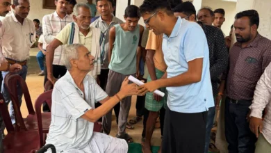Finance Minister OP Chaudhary holds 'Jan Chaupal' in Amapali; addresses villagers' grievances.