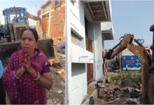 Bulldozers raze 40 alleged illegal structures in Raipur; a woman pleaded with folded hands; Congress raises questions.