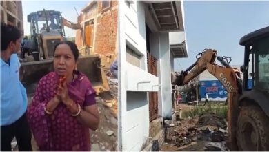 Bulldozers raze 40 alleged illegal structures in Raipur; a woman pleaded with folded hands; Congress raises questions.