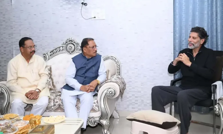 CM Sai meets BJP State President Kiran Singh Deo, inquires about his well-being.