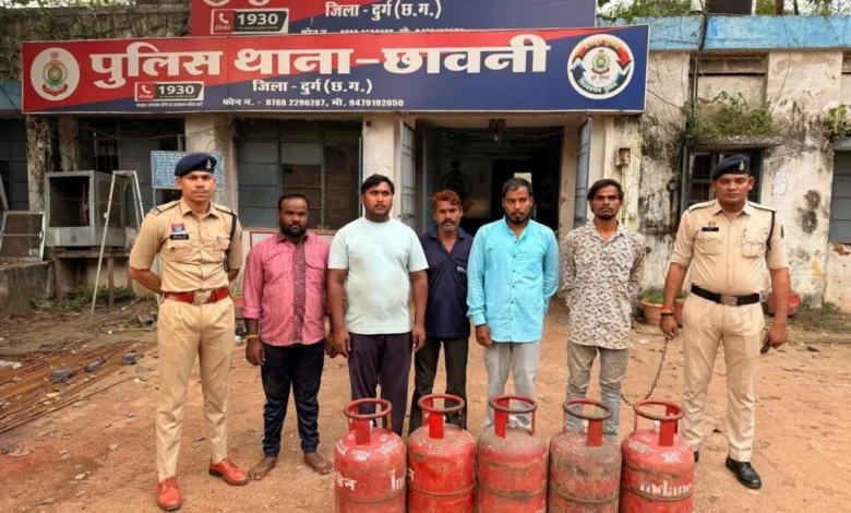 BHILAI CRIME: Theft of 36 Indane cylinders solved, 8 accused arrested; cylinders had been sold for ₹2,000 each.