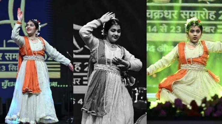 8-year-old Ashika dazzles at the 41st Chakradhar Samaroh; wins the audience's hearts with her Kathak performance.