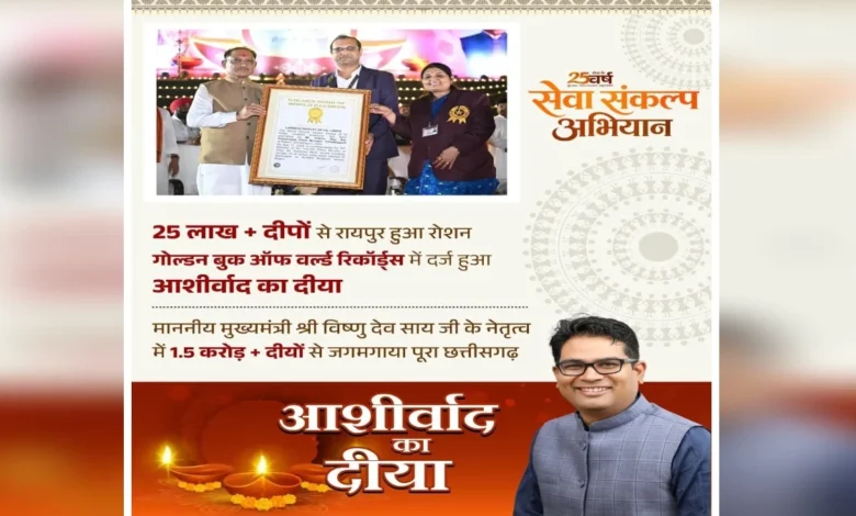 Chhattisgarh makes history! ‘Aashirwad ka Diya’ enters the Golden Book of World Records.