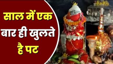 The shrine of Goddess Lingeshwari opens only once a year; a massive crowd has gathered for darshan.
