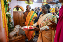 President Droupadi Murmu offered prayers at the Maa Danteshwari Temple and wished for the nation's happiness and prosperity.