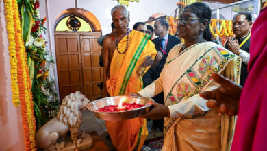President Droupadi Murmu offered prayers at the Maa Danteshwari Temple and wished for the nation's happiness and prosperity.