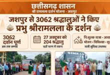 Shri Ramlala Darshan Yojana: Over 3,062 devotees from Jashpur have visited Ayodhya for 'darshan' of Ramlala; 204 more are set to depart on October 27.