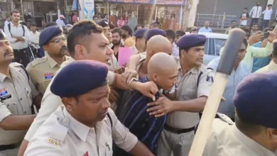 Balod Acid Attack: Police produce accused in court with heads shaved; angry crowd demands hanging.