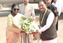 President Droupadi Murmu has arrived in Raipur; she will participate in the 'Muria Darbar' on October 23.