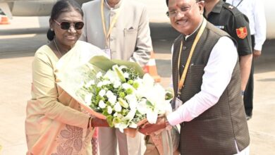 President Droupadi Murmu has arrived in Raipur; she will participate in the 'Muria Darbar' on October 23.