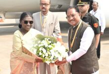 President Droupadi Murmu has arrived in Raipur; she will participate in the 'Muria Darbar' on October 23.
