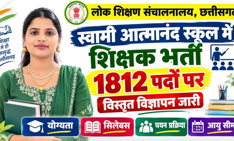 CG Recruitment Exam 2026: Examination for 1,812 posts in Swami Atmanand Schools to begin on October 31; admit cards released